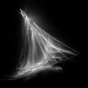 In the eerie darkness of the night, a ghostly schooner satellite...