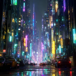 Create a high-quality digital image showcasing a futuristic city...