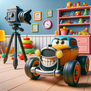 Car toy  make real and  video for one minute max