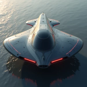 Design a sleek and advanced hovering spaceship that combines ele...