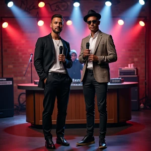 Create an image of an urban-themed music/entertainment news show...