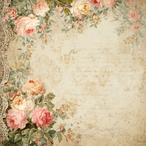 Ultra ornate shabby chic vintage scrapbook background paper, 12x...