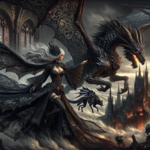 Generate a highly detailed digital artwork in a fused style comb...