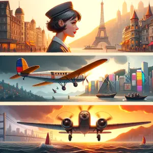 show someone getting into a plane in france and flying to hong k...