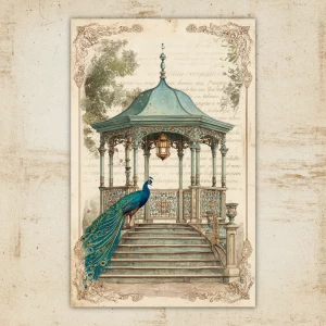 Print-ready shabby-chic postcard, 4×6 in portrait, 300 DPI, sRGB...