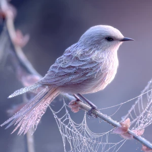 Masterpiece digital painting. A delicate bird statue intricately...