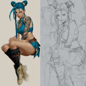 Jinx with Chun lee Street fighter 6 thighs