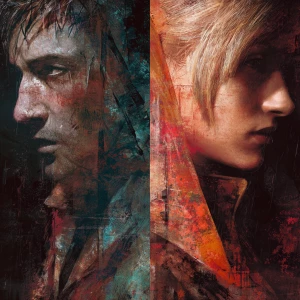 Игровой баннер с персонажами из Silent Hill 2 Remake и Silent Hi...