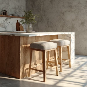 Generate a realistic and detailed image of a kitchen island craf...