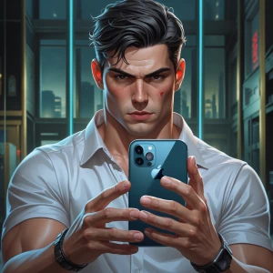 Make him hold iPhone 17 promax