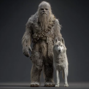 Generate an image of a humanoid creature resembling a sasquatch...