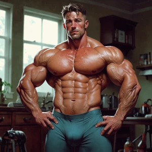Kenneth mid 30’s muscular handy  bulging that dick and showing o...