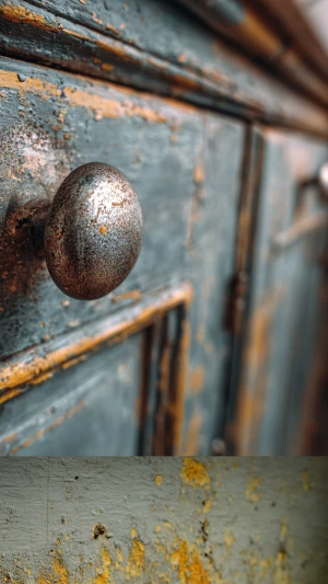 Capture a detailed close-up of a single section of a kitchen cab...