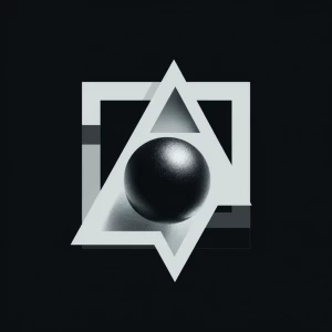 A sphere logo insode a square over a triangle Square Industries