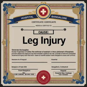 generate an image of a realistic medical certficate with the cau...