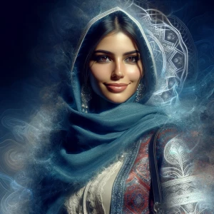 A portrait of a young woman with a confident and warm smile, emb...