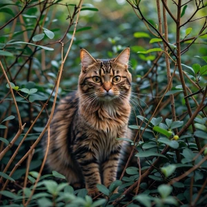 A cat in the bush