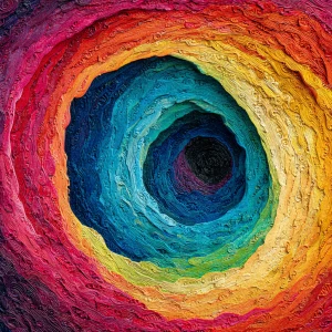 In a mind-bending watercolor creation, a swirling vortex of vibr...