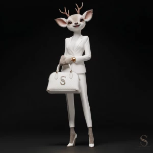 A hyper-detailed, realistic 8K illustration of a female anthropo...