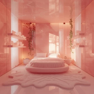 Bedroom 1 – Roselight Room: A luminous dream in shades of blush...