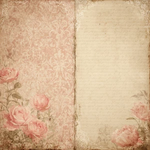 Shabby chic vintage scrapbook background paper, 12x12 inch print...