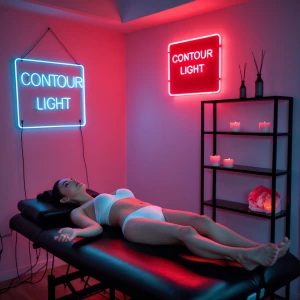 Generate an image of a middle-aged woman lying on her back on to...