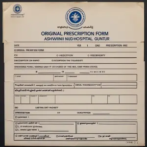 Original prescription form of ashwini hospital guntur