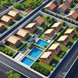 Design multiple visually appealing layouts for a plot of land wi...