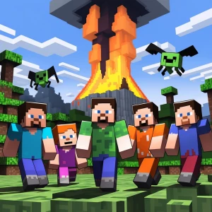 Esqueleto do Minecraft, Hazmat do Minecraft, Homem com Cabeça de...