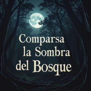 A mysterious and dense forest at night. A full moon casts ethere...