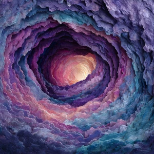 In a mind-bending watercolor creation, a swirling vortex of vibr...