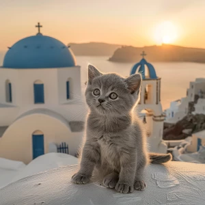 Koko the kitten, adorable gray british shorthair kitten with rou...