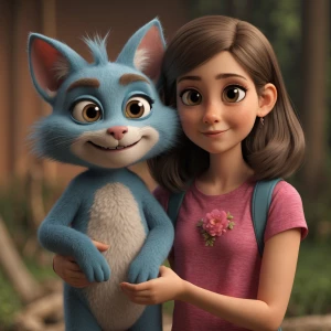 Randomly generate an image from Meg and Mog where Mog is a baby