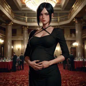 Hange zoe from Attack on titan shes pregnant and wearing a black...