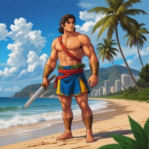 Homero en la playa de Venezuela