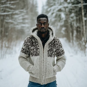 he image depicts an outdoor scene during winter in a snow-covere...