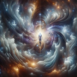 An enigmatic figure, the mythological heavenly metaverse explore...