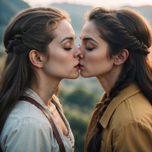 Girls kissing