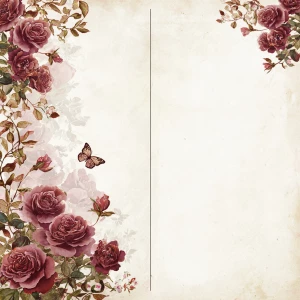 Victorian Mauve Rose Journal Page (Unlined, Left Vine Panel)
Pri...