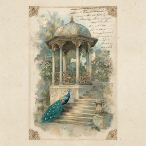 Print-ready shabby-chic postcard, 4×6 in portrait, 300 DPI, sRGB...