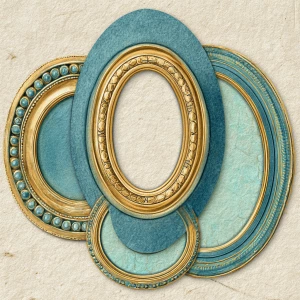 Round/oval bezels and open frames (empty centers) plus 3 simple...