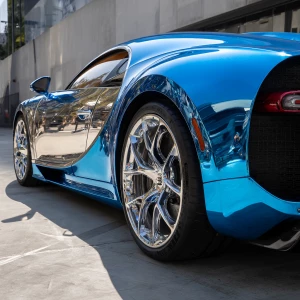 candy blue marble metallic Bugatti w16 mistral with chrome spoke...