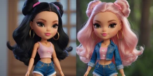 Create a bratz doll of me same outfit same posture same backgrou...