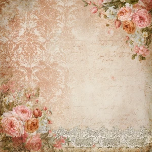 Shabby chic vintage scrapbook background paper, 12x12 inch print...