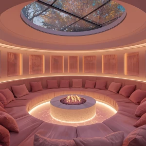 Sunken Lounge – The Roselight Pit: A dreamy, glowing heart of re...