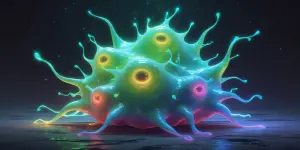 A vividly evolving blob-like paranormal creature, bursting with...