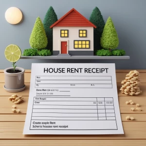 create an house rent receipt