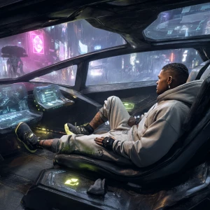 Prompt: Veedu, The Agile Star – Reclined Interface in Lamborghin...