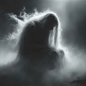 A chillingly ethereal specter of sorrow, its form a swirling mas...