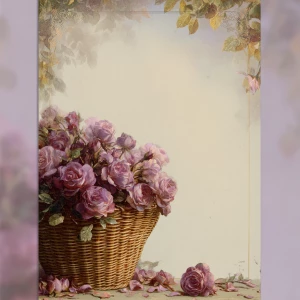 Victorian Mauve Rose Journal Page (Unlined, Basket Footer)
Print...